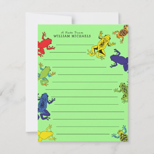 Boomkikkers Schattige Kinderen platte Briefpapier  Bedankkaart (Voorkant)