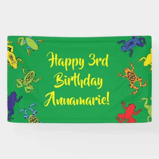 Boomkikkers van de Birthday Cute Spandoek (Horizontaal)