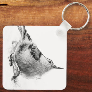 Boomklever, Elegant High Key Vogelportret Sleutelhanger