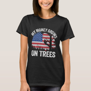 Boomklimmen Amerikaanse Vlag Boomverzorger Mijn Ge T-shirt