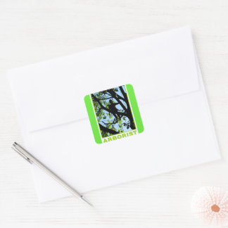 Boomklimmer Silhouette: Arborist Vierkante Sticker