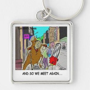 Boomknuffelaar Rick London Cartoon Grappige Cadeau Sleutelhanger