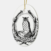  boomkor en boekkookplaat keramisch ornament (Links)