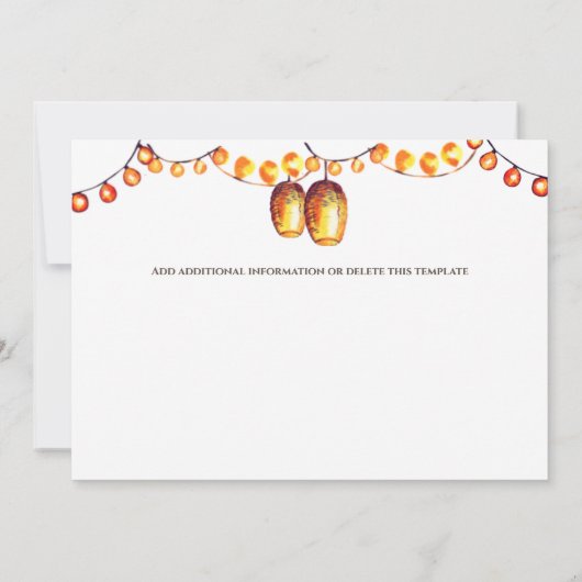 Boomlichten boom rustieke landelijke oriëntaalse l save the date (Achterkant)