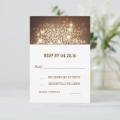 Boomlichten Rustieke Houten Trouw RSVP Kaarten (Staand voorkant)