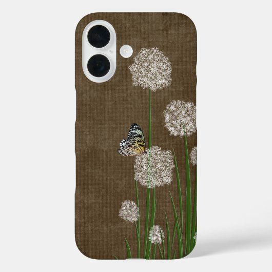 Boomnimf vlinder op een witte bloem Case-Mate iPhone case (Achterkant)