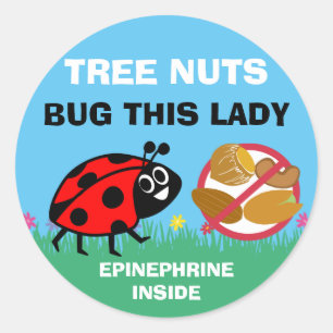 Boomnotenallergie Epinefrine lieveheersbeestje Ronde Sticker
