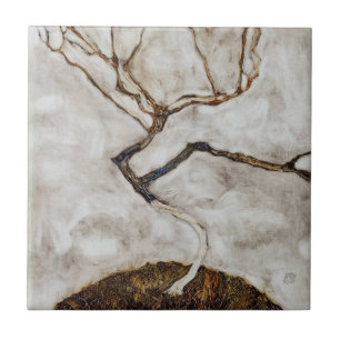 Boompje in de late herfst door Egon Schiele Tegeltje