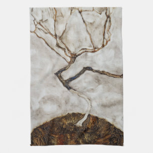 Boompje in de late herfst door Egon Schiele Theedoek