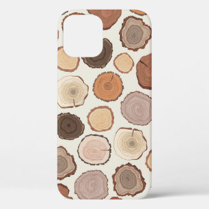 Boomringen Bos Doodle Patroon iPhone 12 Hoesje