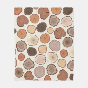 Boomringen Bos Doodle Patroon Fleece Deken