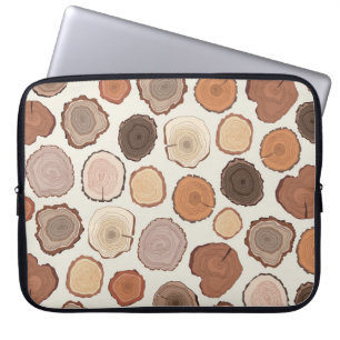 Boomringen Bos Doodle Patroon Laptop Sleeve