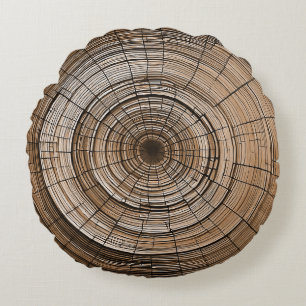 Boomringen decoratieve kussen met rustieke charme