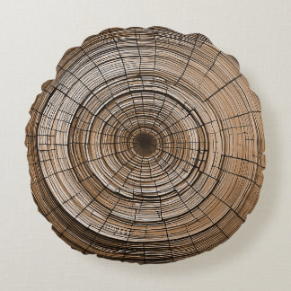 Boomringen decoratieve kussen met rustieke charme