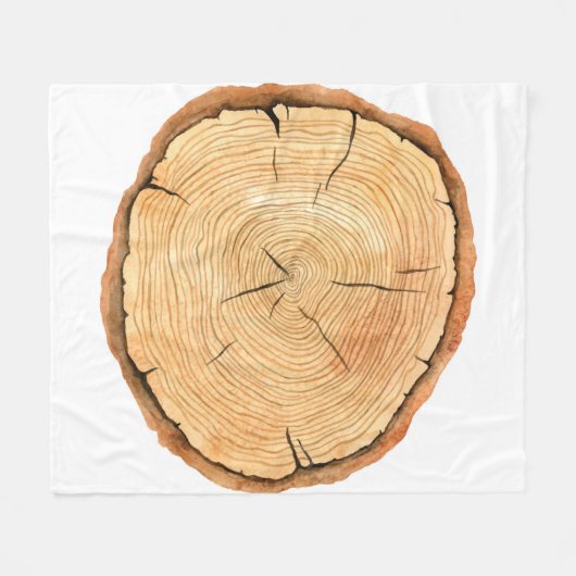 Boomringen. Waterverf illustratie. hand getekend Fleece Deken (Voorkant (Horizontaal))
