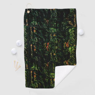 Boomschors onder groen gehammerd glas golfhanddoek
