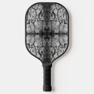 Boomschors zwart-wit foto close-up patroon pickleball paddle