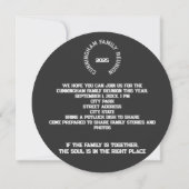 Boomsegment met familiefotocirkels en aanhalingste kaart (Achterkant)