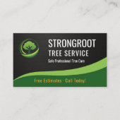 Boomservice-Arborist QR-code Metaalachtig Visitekaartje (Voorkant)