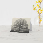 Boomsilhouet met diepste sympathie kaart (Gele Bloem)