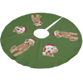 Boomskirt van gouden doedelen kerstboom rok (Gekanteld)