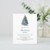 Boomsneeuw QR code Kerstfeest uitnodiging (Staand voorkant)