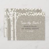 Boomstam Boom String Lichtjes Save the Date Trouwd Aankondigingskaart (Voorkant / Achterkant)