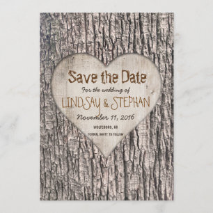 Boomstam Save the Date Kaart
