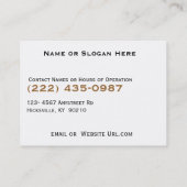 boomstam voor Antieke en verzamelobjecten Visitekaartje (Achterkant)