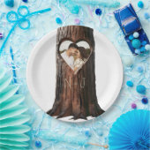 Boomstronk met uitgekapt hart Rustige minimale bru Papieren Bordje (Feest)