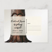 Boomstronk met uitgesneden hart Rustic Save the Da Aankondigingskaart (Achterkant)