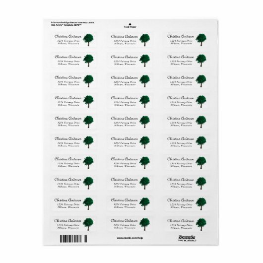 Boomstructuur voor eenvoudige Natuur van script Etiket (Full Sheet)