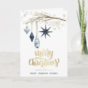 Boomtak, Ballen, Kerstman, Sterren Feestdagen Kaart