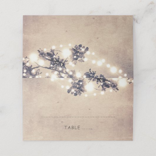 Boomtakken en String Lights Rustieke bruiloft (Buitenkant ongevouwen)