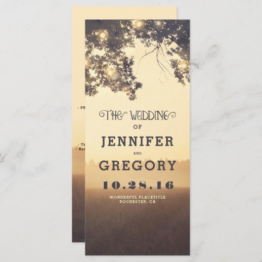 Boomtakken Zomeravond Trouwprogramma's Programma (Voorkant / Achterkant)