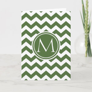 Boomtop Chevron Monogrammed Notitiekaartje