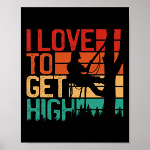 Boomverzorger houdt van hoog worden retro buitensp poster