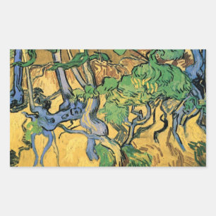 Boomwortels en stammen door Vincent van Gogh Rechthoekige Sticker