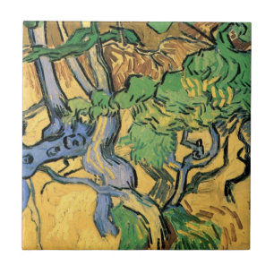 Boomwortels en stammen door Vincent van Gogh Tegeltje