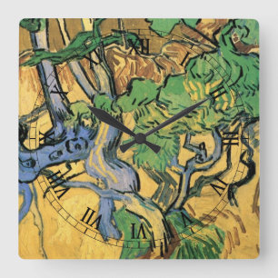 Boomwortels en stammen door Vincent van Gogh Vierkante Klok