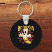 Boonana Cute Ghost Banana Halloween Costume Mannen Sleutelhanger (Voorkant)