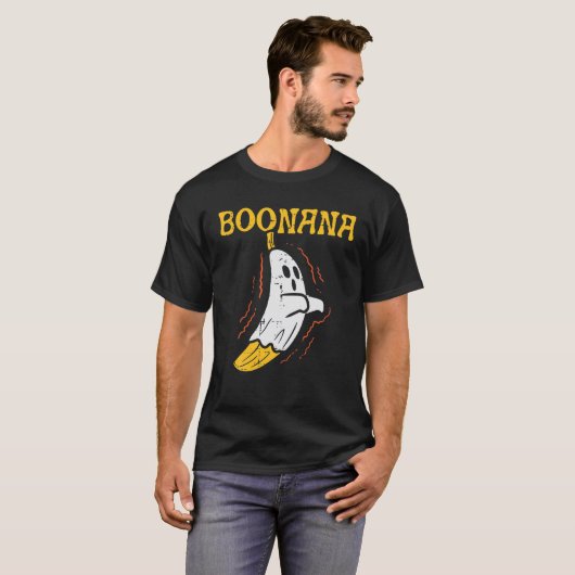 Boonana Cute Ghost Banana Halloween Costume Mannen T-shirt (Voorkant volledig)