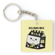 Boonana Melk Dubbelzijdige Acryl Sleutelhanger