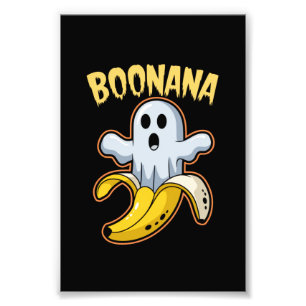 Boonana Schattige Geest Banaan Halloween Foto Afdruk