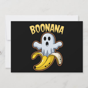 Boonana Schattige Geest Banaan Halloween Kaart