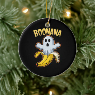 Boonana Schattige Geest Banaan Halloween Keramisch Ornament