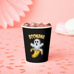 Boonana Schattige Geest Banaan Halloween Papieren Bekers