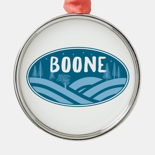 Boone North Carolina buiten Metalen Ornament (Voorkant)