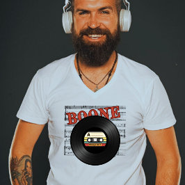 Boone Vinyl Record Player muziekliefhebber T-shirt
