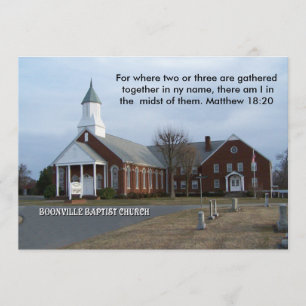 BOONVILLE BAPTIST CHURCH-INVITATIE KAART